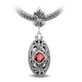 SP-2389-GA Sterling Silver Pendant With Garnet Jewelry Bali Designs Inc